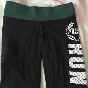 Pink Forest Green Yoga Leggings